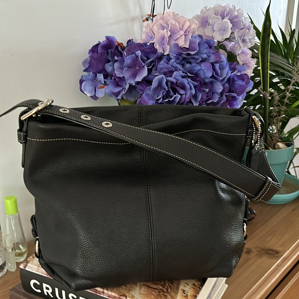Coach leather satchel black gently used